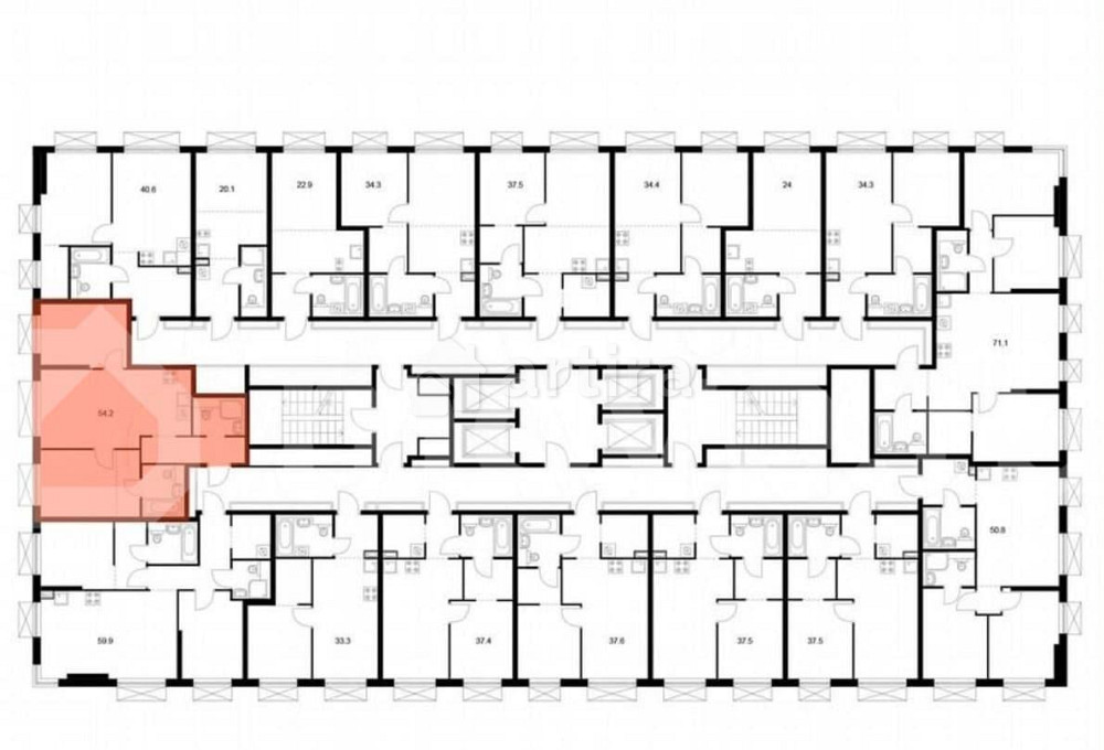 2-комн. квартира, 54.2 м2, 13/30 эт. Москва - изображение 2