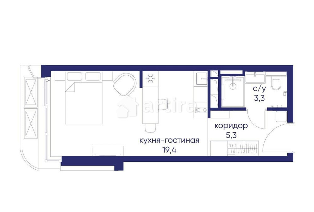 Студия, 28.02 м2, 9/19 эт. Москва - изображение 2