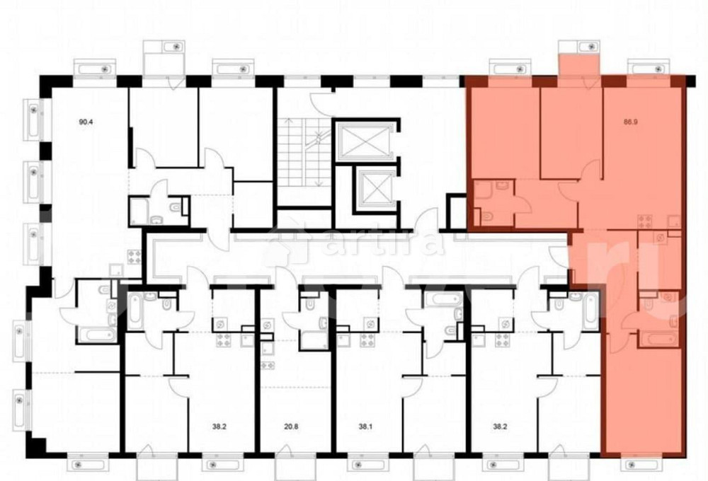 3-комн. квартира, 86.9 м2, 5/19 эт. Москва - изображение 2