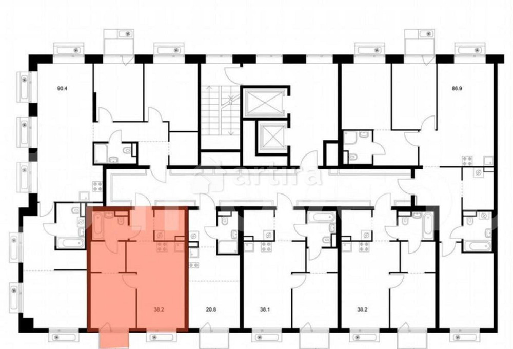 1-комн. квартира, 38.2 м2, 3/19 эт. Москва - изображение 3