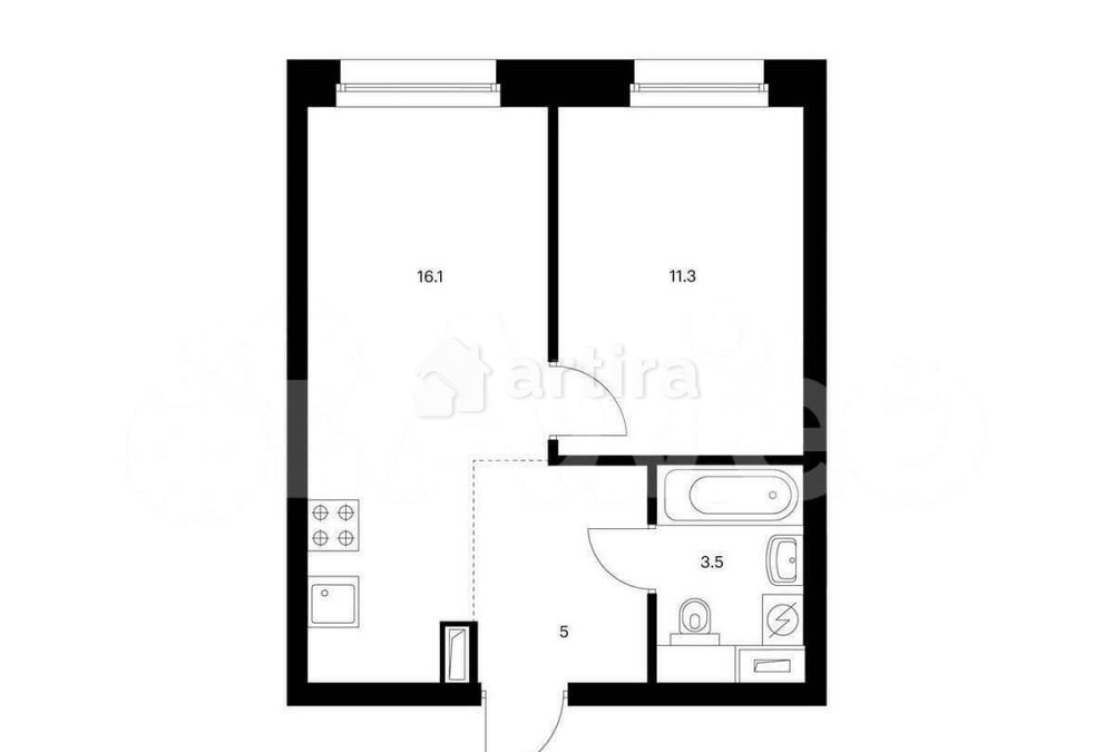 1-комн. квартира, 35.9 м2, 44/53 эт. Москва - изображение 3