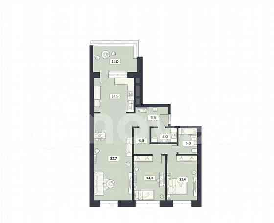 3-комн. квартира, 96.6 м2, 27/27 эт. Москва