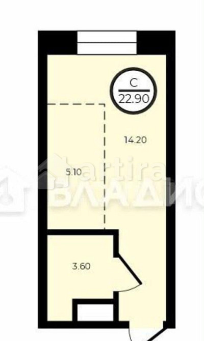 Студия, 22.9 м2, 7/19 эт. Москва - изображение 2