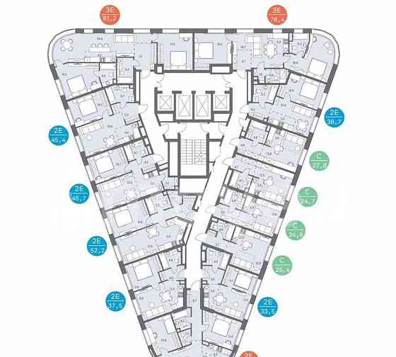 3-комн. квартира, 63.3 м2, 3/31 эт. Москва