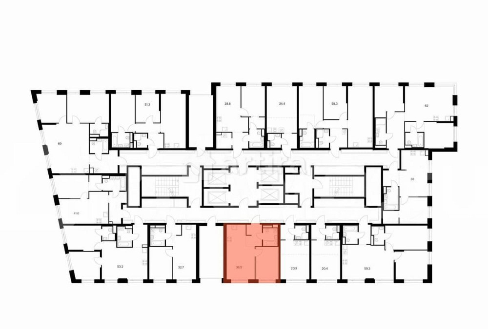 1-комн. квартира, 36.5 м2, 5/43 эт. Москва - изображение 3