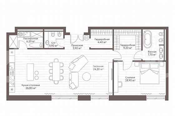1-комн. пентхаус, 105.9 м2, 2/7 эт. Москва