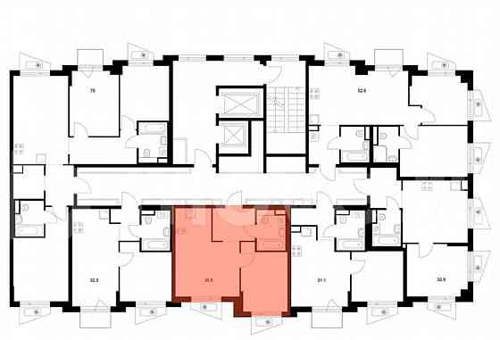 1-комн. квартира, 35.5 м2, 7/9 эт. Москва