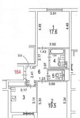 2-комн. квартира, 61.7 м2, 9/12 эт. Москва