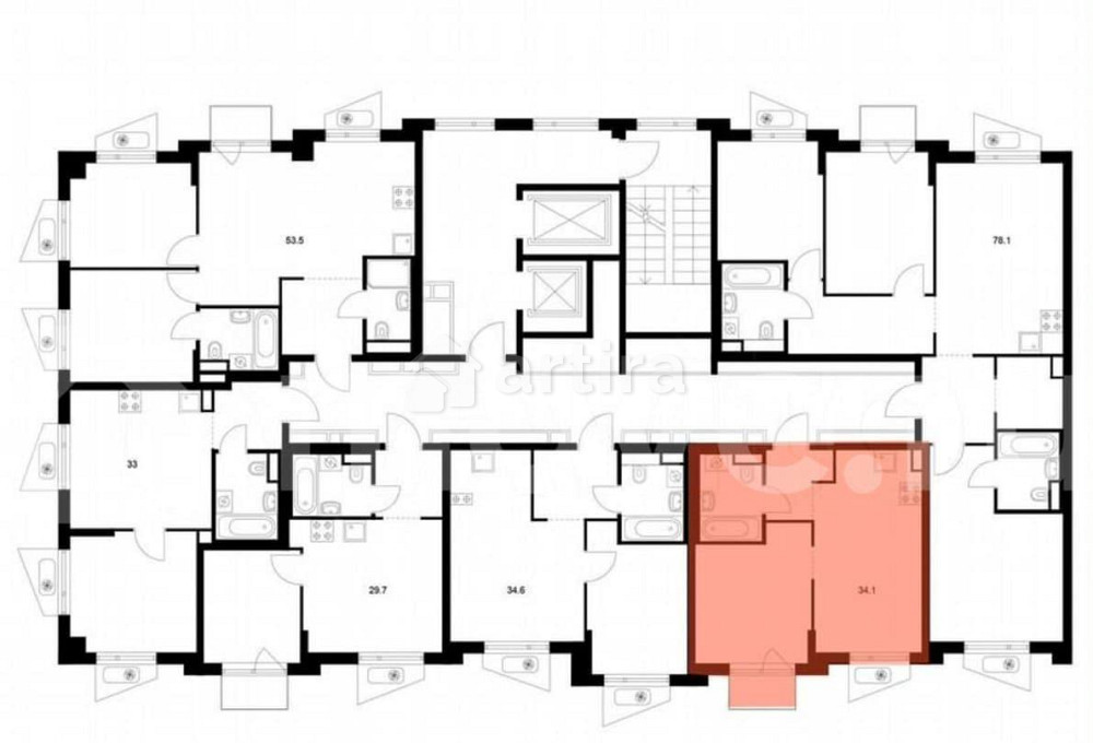 1-комн. квартира, 34.1 м2, 7/9 эт. Москва - изображение 1