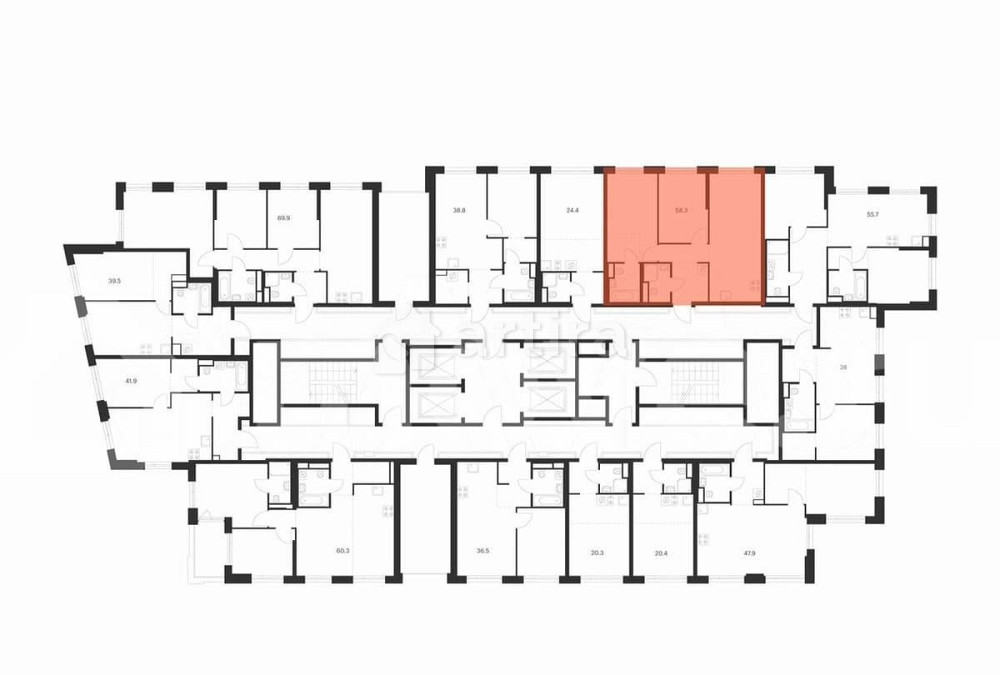 2-комн. квартира, 58.3 м2, 35/43 эт. Москва - изображение 3