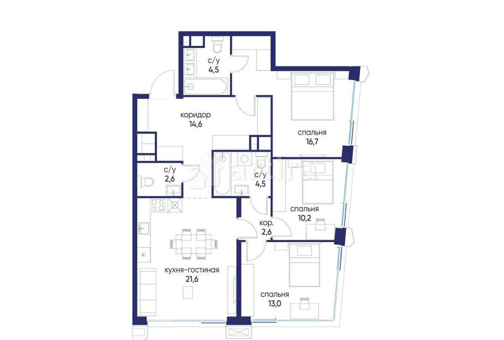 3-комн. квартира, 90.32 м2, 8/24 эт. Москва - изображение 2