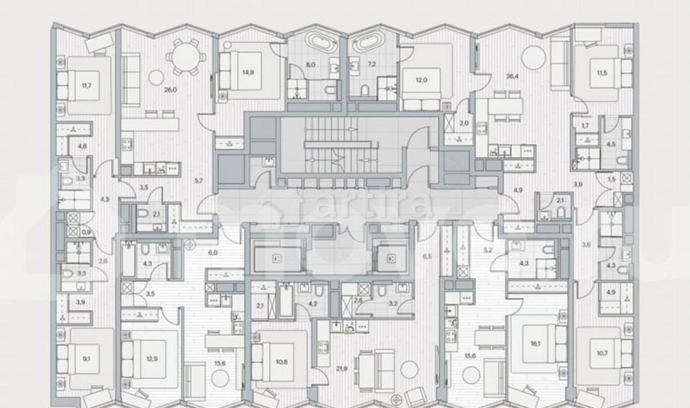 1-комн. пентхаус, 40.9 м2, 18/20 эт. Москва - изображение 3