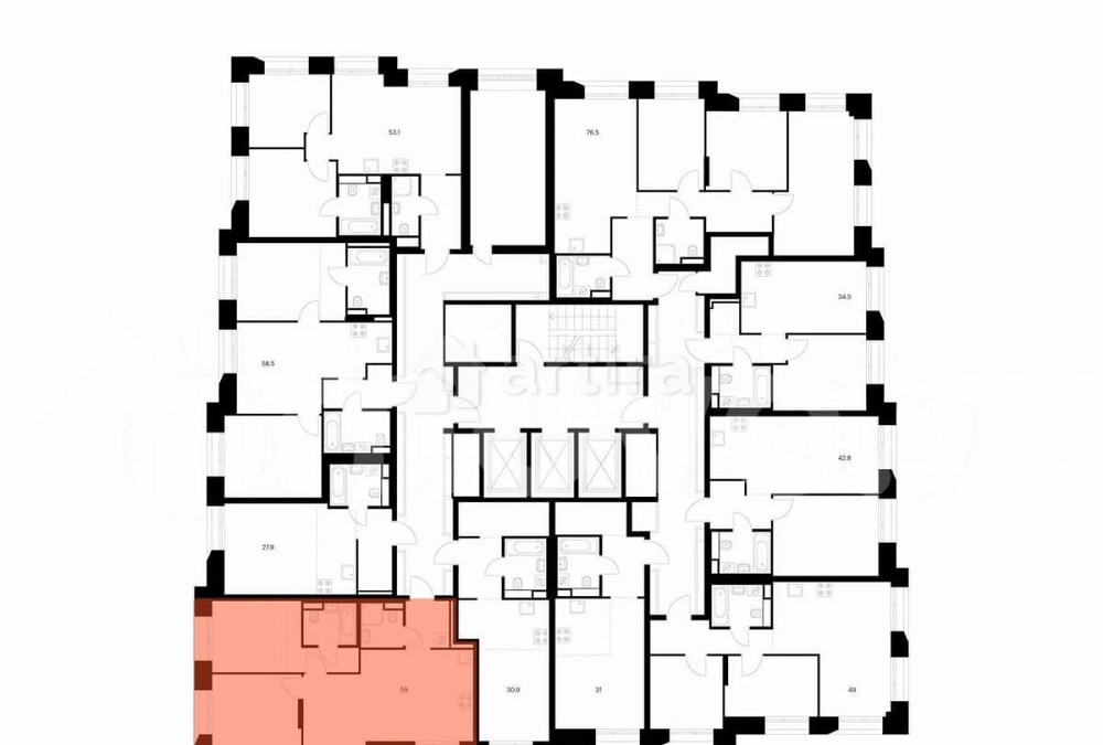 2-комн. квартира, 59 м2, 12/18 эт. Москва - изображение 3