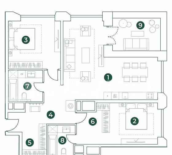 3-комн. квартира, 105 м2, 21/31 эт. Москва