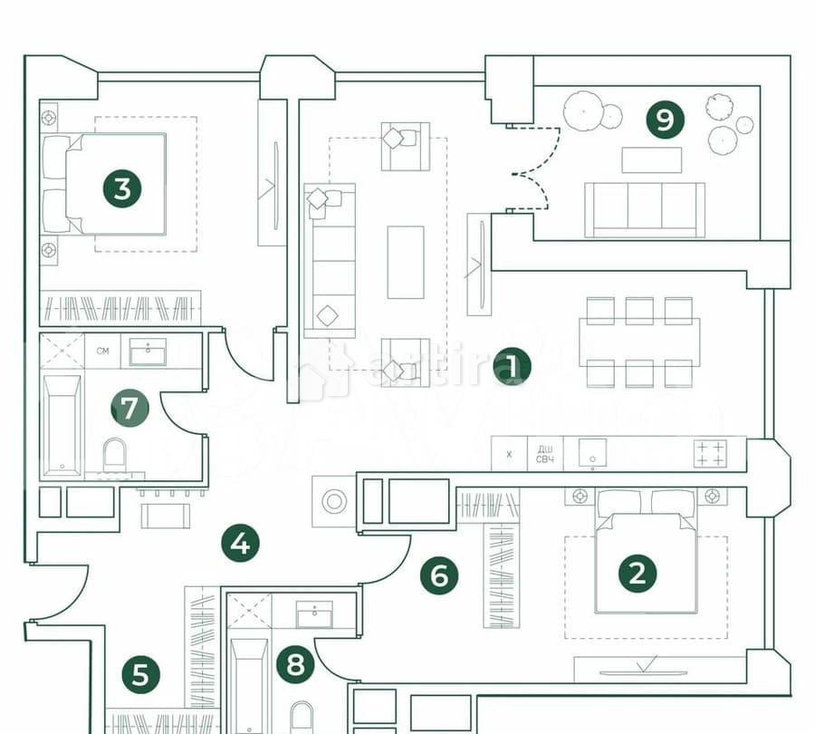 3-комн. квартира, 105 м2, 21/31 эт. Москва - изображение 2