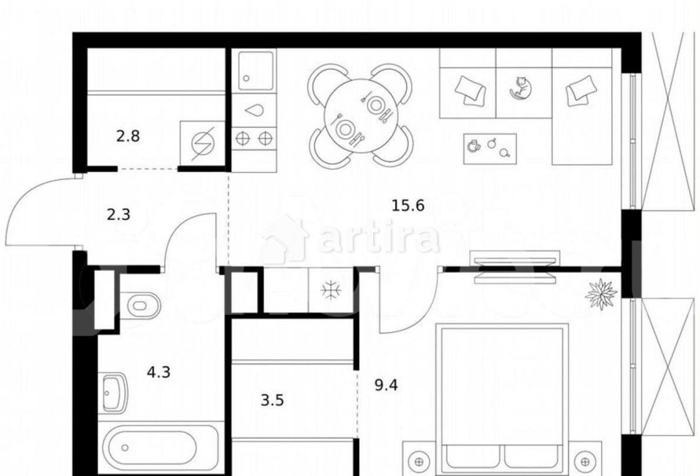 1-комн. квартира, 37.9 м2, 22/24 эт. Москва - изображение 1