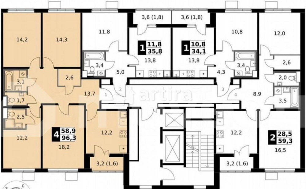 4-комн. квартира, 96.3 м2, 21/23 эт. Москва - изображение 4