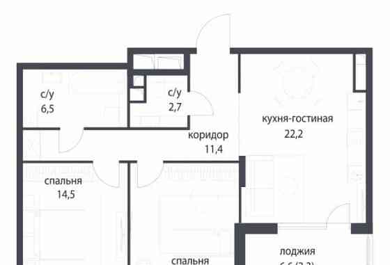 1-комн. квартира, 28 м2, 3/9 эт. Москва