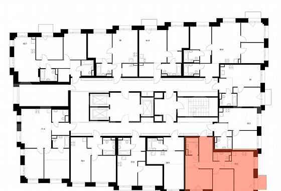 2-комн. квартира, 59.8 м2, 9/23 эт. Москва