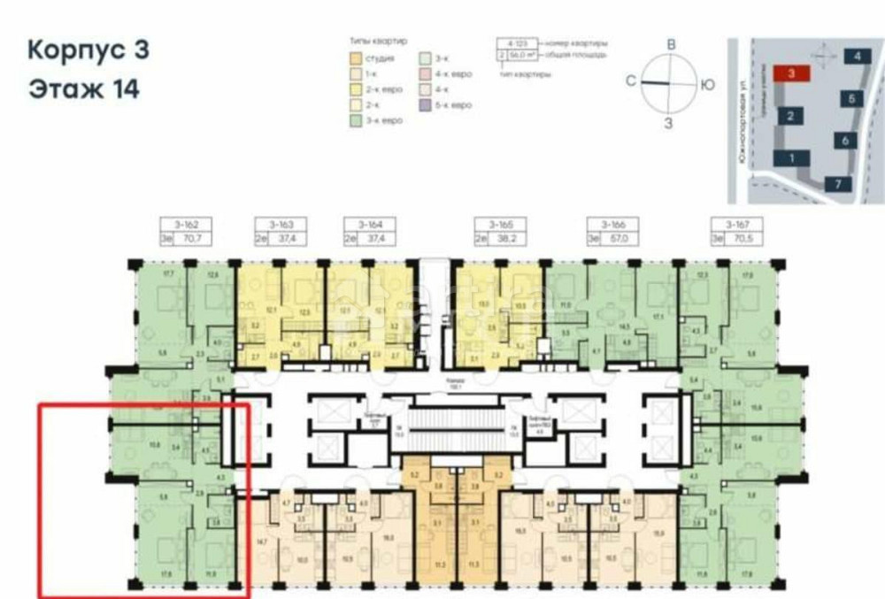 3-комн. квартира, 70 м2, 14/69 эт. Москва - изображение 2