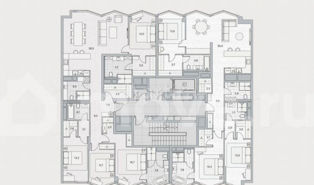 4-комн. пентхаус, 146.7 м2, 6/7 эт. Москва - изображение 3