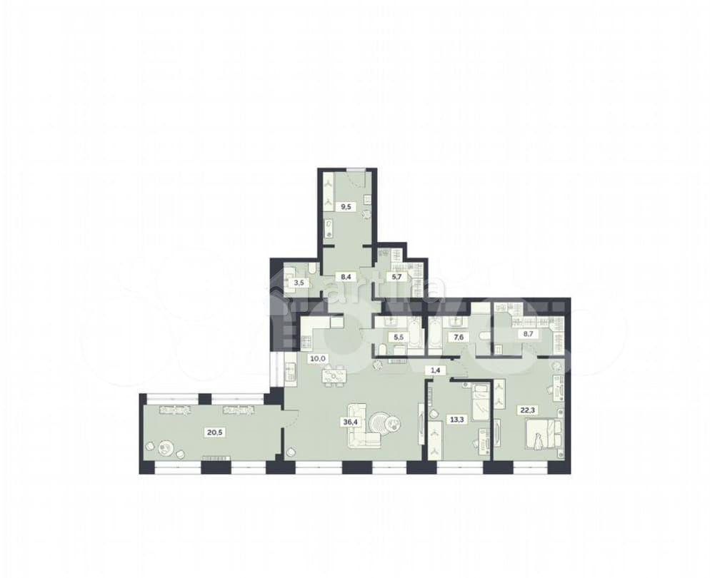 4-комн. квартира, 152.7 м2, 27/27 эт. Москва - изображение 1
