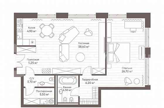 1-комн. пентхаус, 96.9 м2, 2/7 эт. Москва