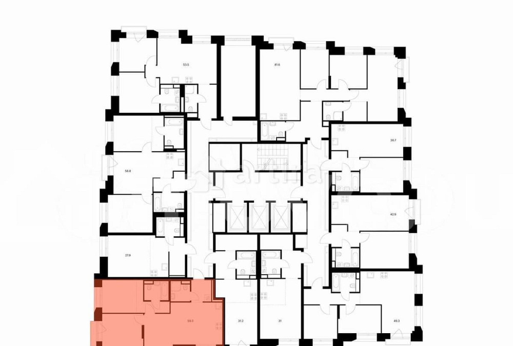 2-комн. квартира, 59.3 м2, 9/18 эт. Москва - изображение 3