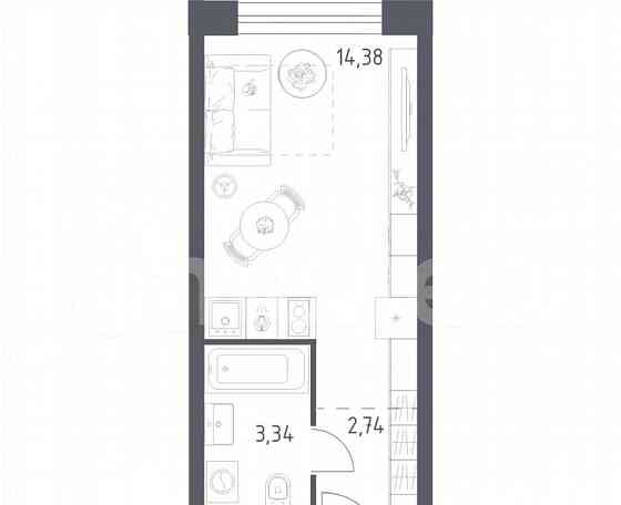 Студия, 20.5 м2, 4/28 эт. Москва