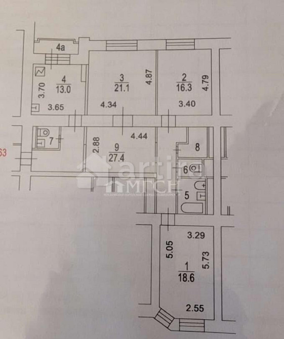 3-комн. квартира, 108.4 м2, 11/12 эт. Москва - изображение 8