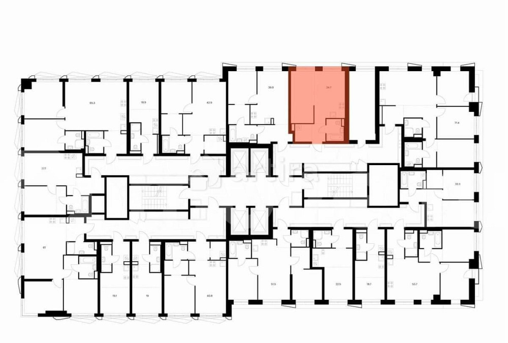 1-комн. квартира, 34.7 м2, 9/38 эт. Москва - изображение 2