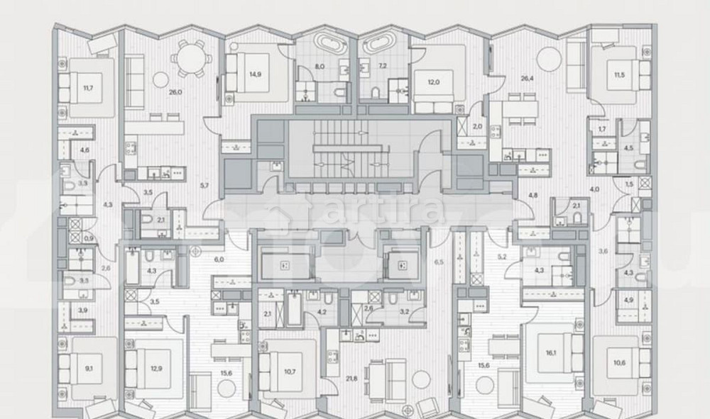 3-комн. пентхаус, 103.7 м2, 8/20 эт. Москва - изображение 5
