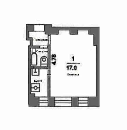 1-комн. квартира, 23.5 м2, 5/5 эт. Москва