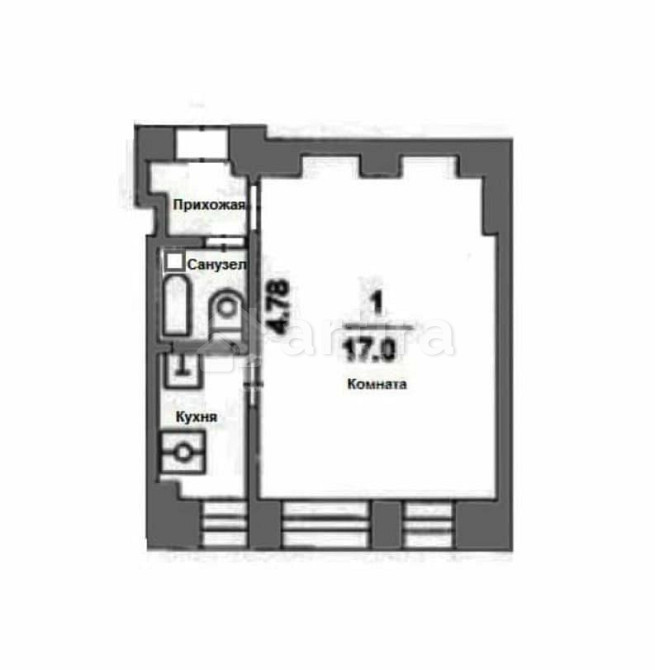 1-комн. квартира, 23.5 м2, 5/5 эт. Москва - изображение 2