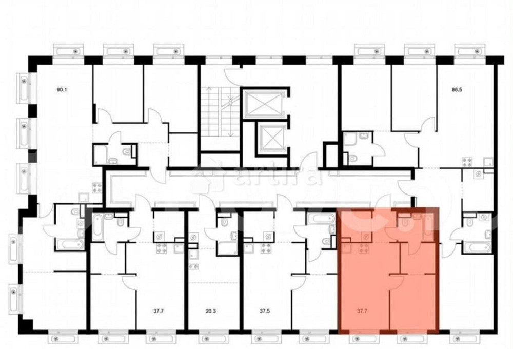 1-комн. квартира, 37.7 м2, 15/19 эт. Москва - изображение 3
