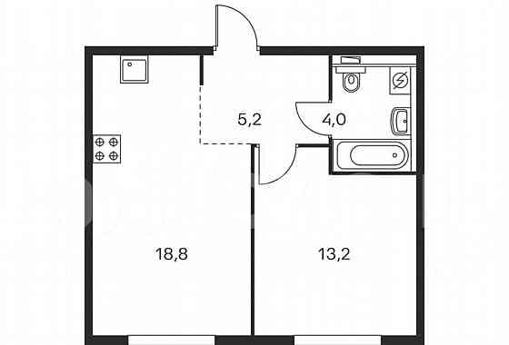 1-комн. квартира, 41.2 м2, 5/25 эт. Москва