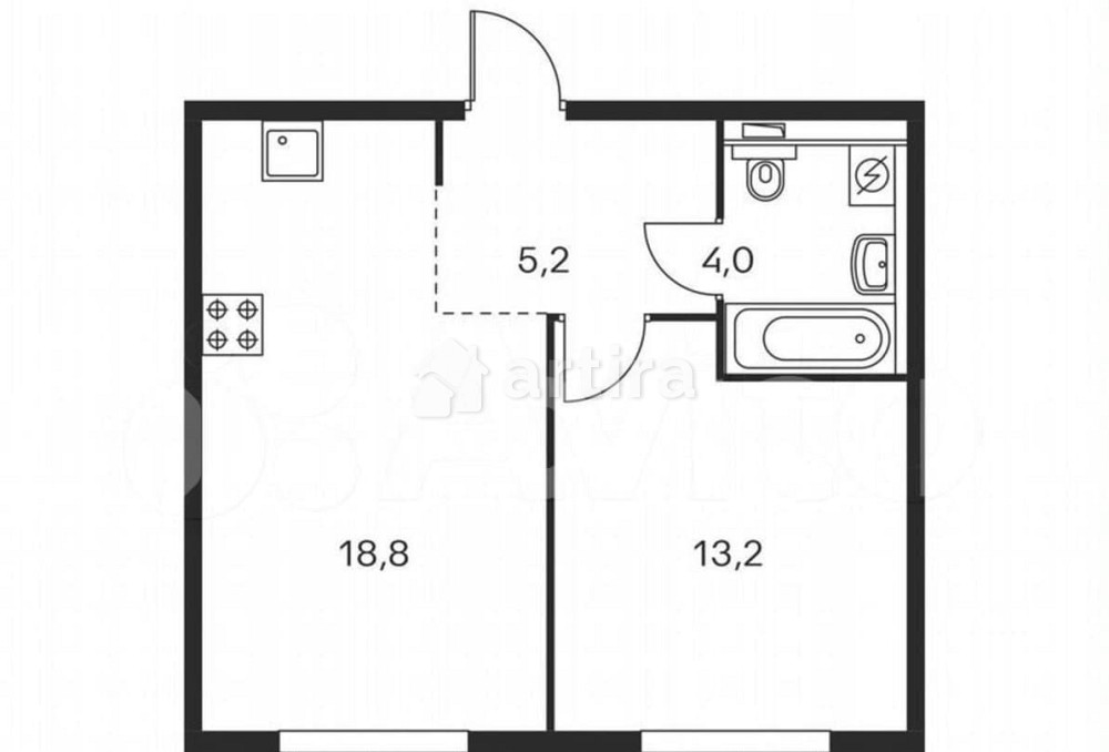 1-комн. квартира, 41.2 м2, 5/25 эт. Москва - изображение 1
