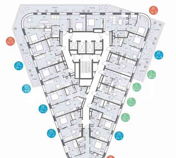 3-комн. квартира, 94.8 м2, 2/31 эт. Москва