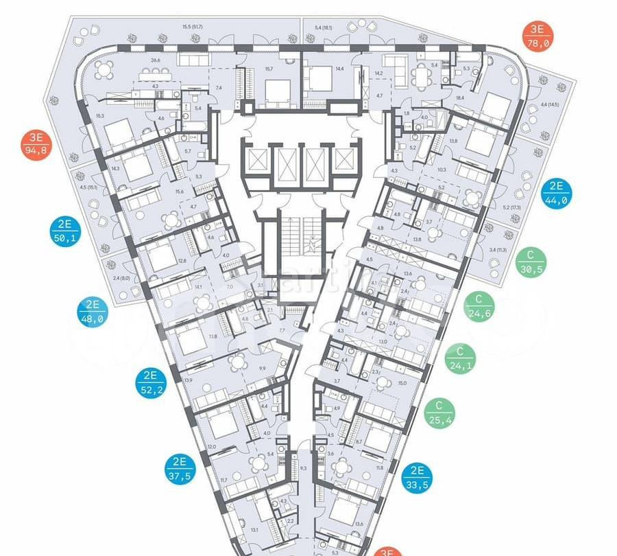 3-комн. квартира, 94.8 м2, 2/31 эт. Москва - изображение 2