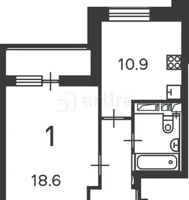 1-комн. квартира, 40 м2, 6/17 эт. Москва - изображение 4