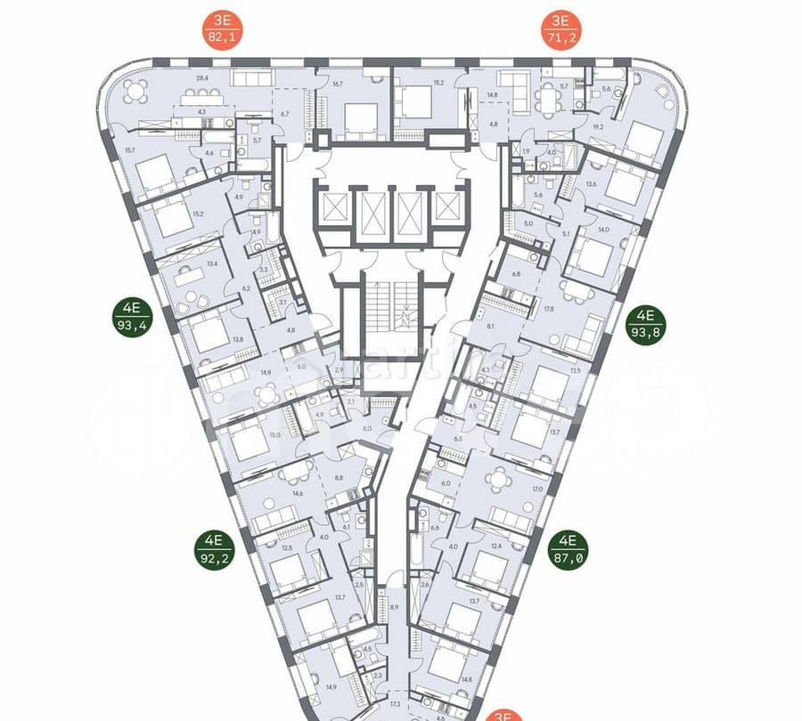 4-комн. квартира, 82.1 м2, 28/31 эт. Москва - изображение 1