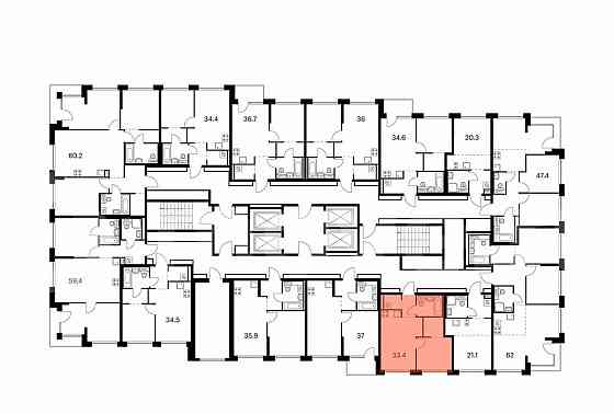 1-комн. квартира, 33.4 м2, 13/32 эт. Москва