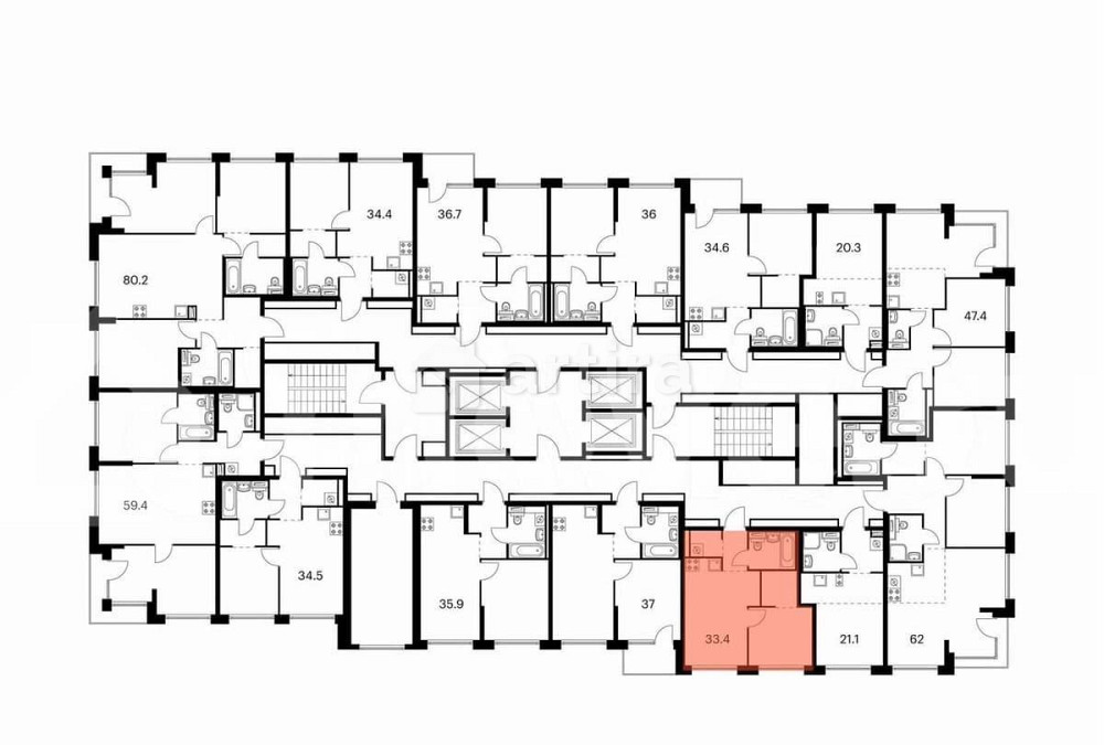 1-комн. квартира, 33.4 м2, 13/32 эт. Москва - изображение 3