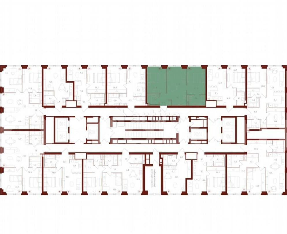 2-комн. пентхаус, 64.8 м2, 12/42 эт. Москва - изображение 7