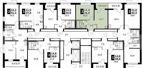 1-комн. квартира, 34.2 м2, 24/24 эт. Москва