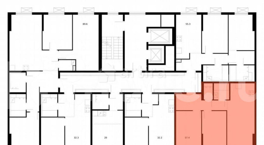 2-комн. квартира, 57.4 м2, 5/16 эт. Москва - изображение 2