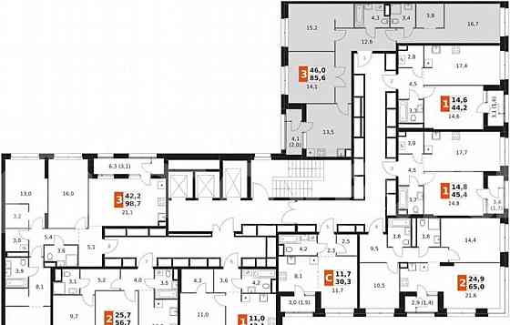 3-комн. квартира, 85.6 м2, 10/44 эт. Москва