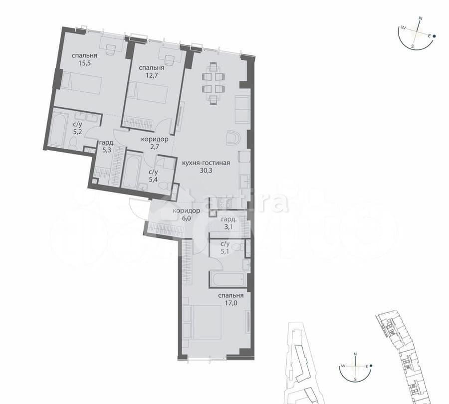 3-комн. квартира, 108.3 м2, 2/38 эт. Москва - изображение 6