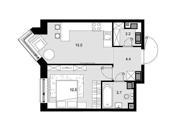 1-комн. квартира, 37.8 м2, 24/28 эт. Москва
