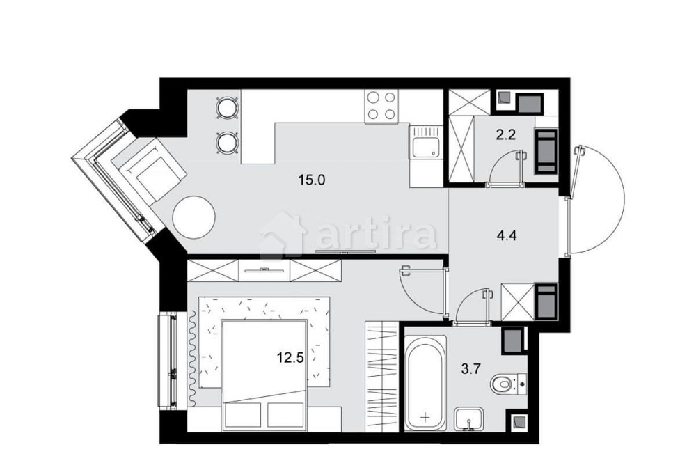 1-комн. квартира, 37.8 м2, 24/28 эт. Москва - изображение 1